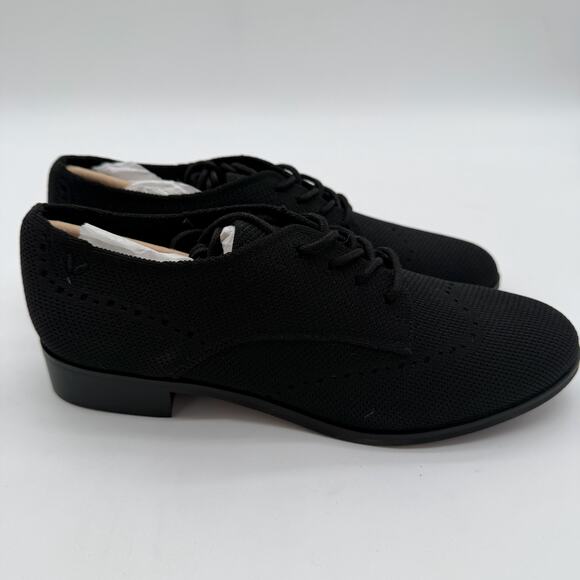 Vivaia Victoria Round Textured Oxfords Timeless Minimalist Knit Comfort Black 8 - Picture 1 of 8